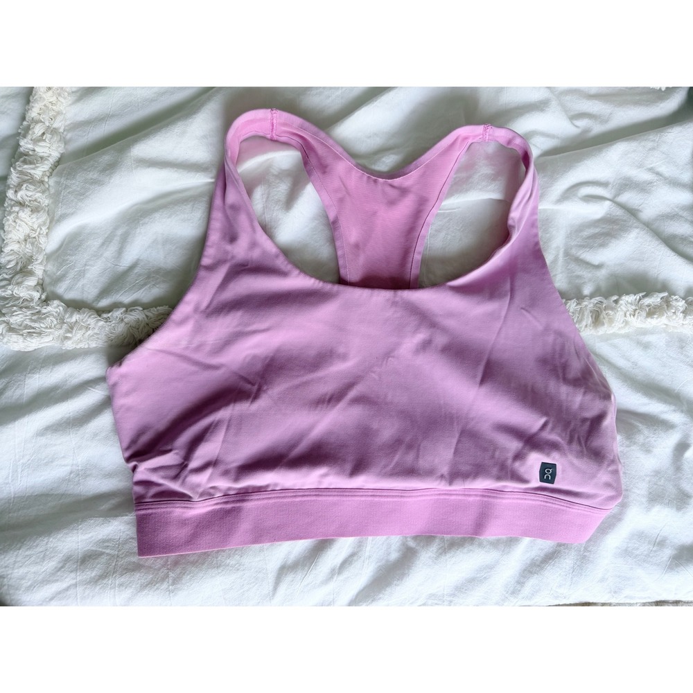 On Running Cora Active Bra Pink Low Impact Racerback  Women Size Medium - Picture 2 of 5